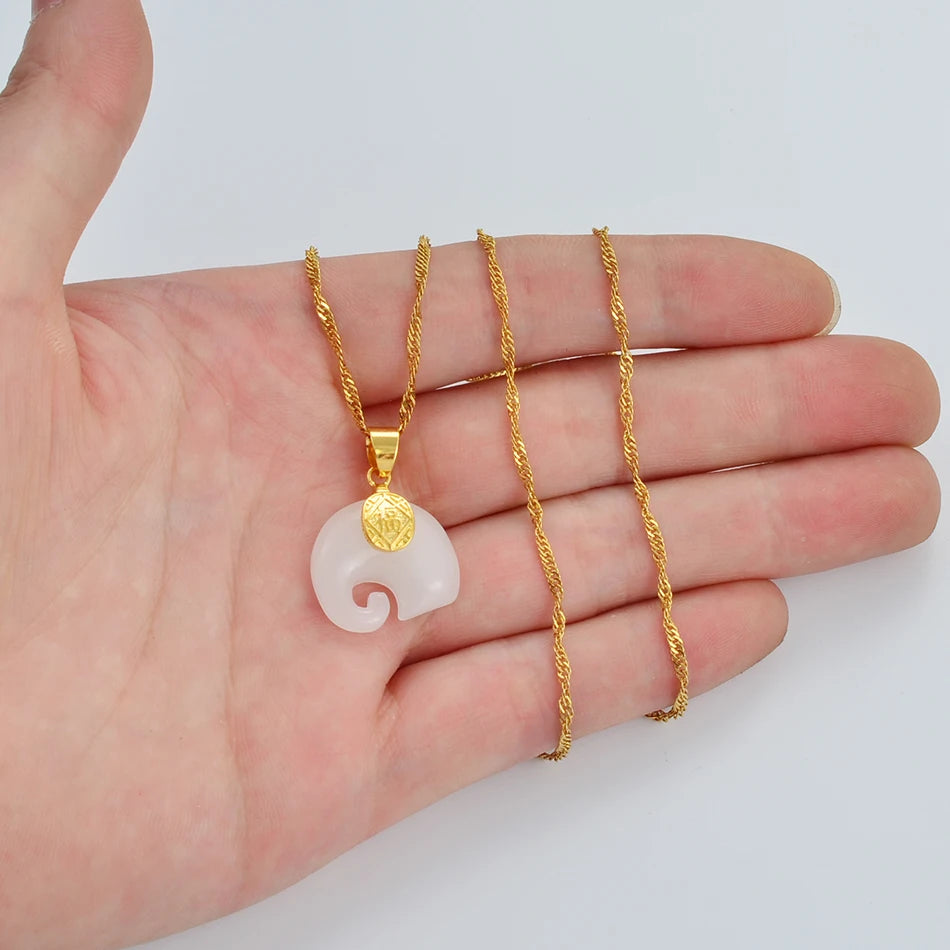 ANNIYO Collier avec pendentif éléphant FU