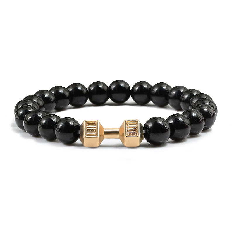 Bracelet en pierre volcanique naturelle pour hommes et femmes.