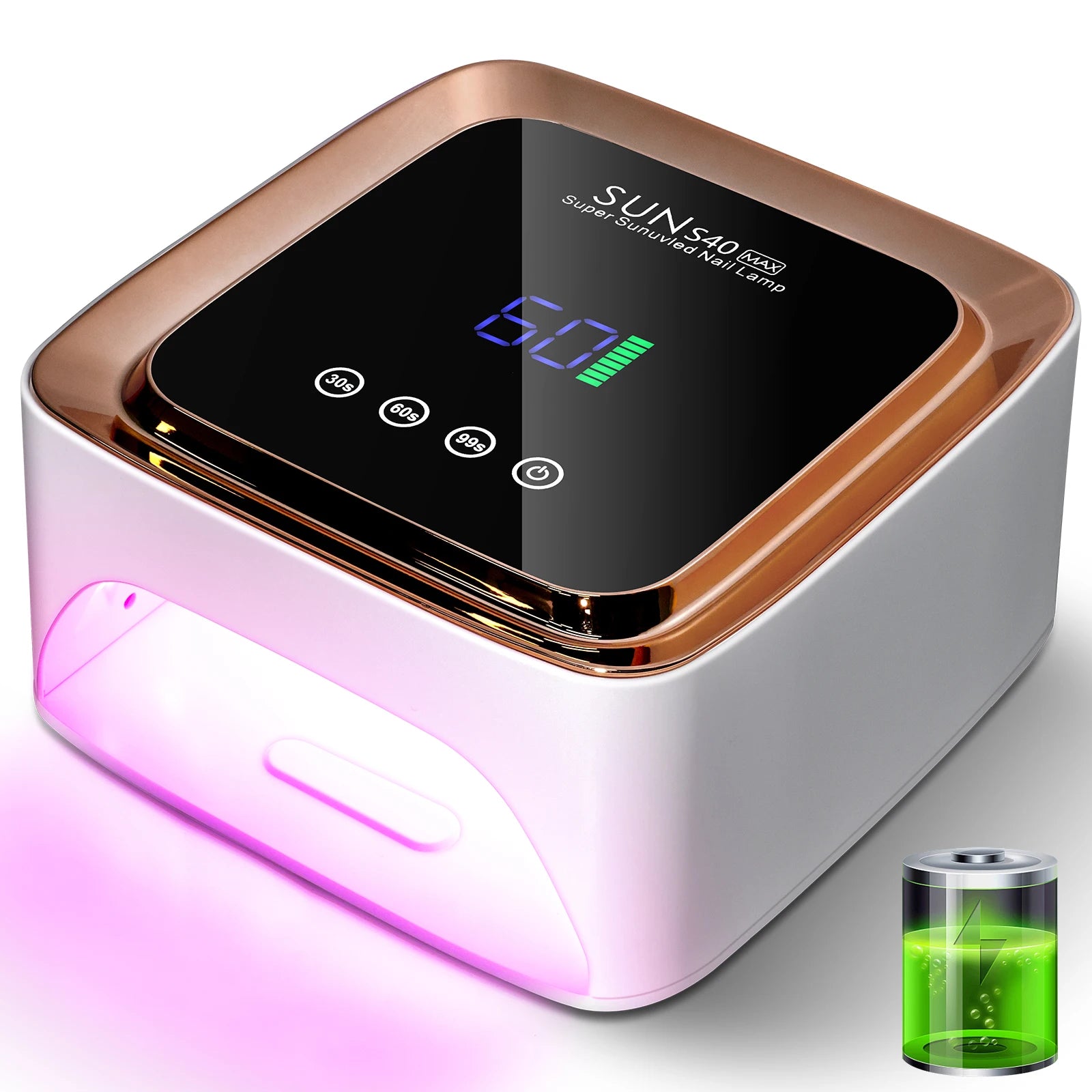 Lampe UV professionnelle, 57 LED, polymérisation des ongles, Rechargeable, effet rapide.