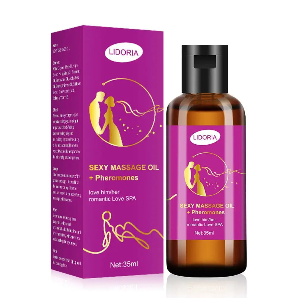 Huile de massage pour le corps, 35ml, plantes naturelles, essence de rose, massage romantiques et sensuel.