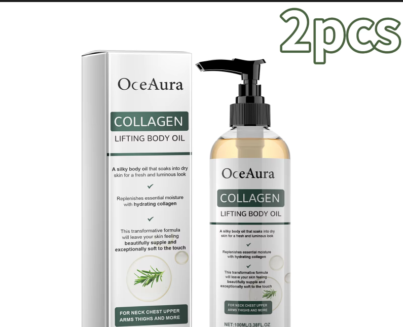Huile corporelle raffermissante au collagène, hydratation en profondeur, 100ml.