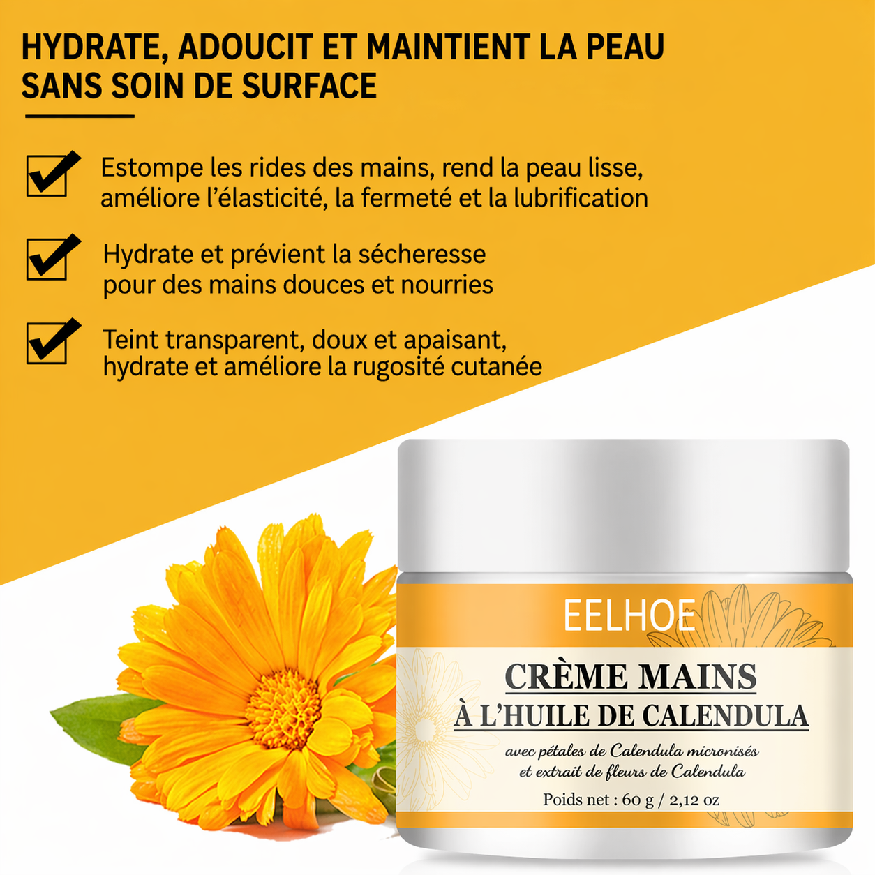 Crème pour les mains à l'huile de calendula