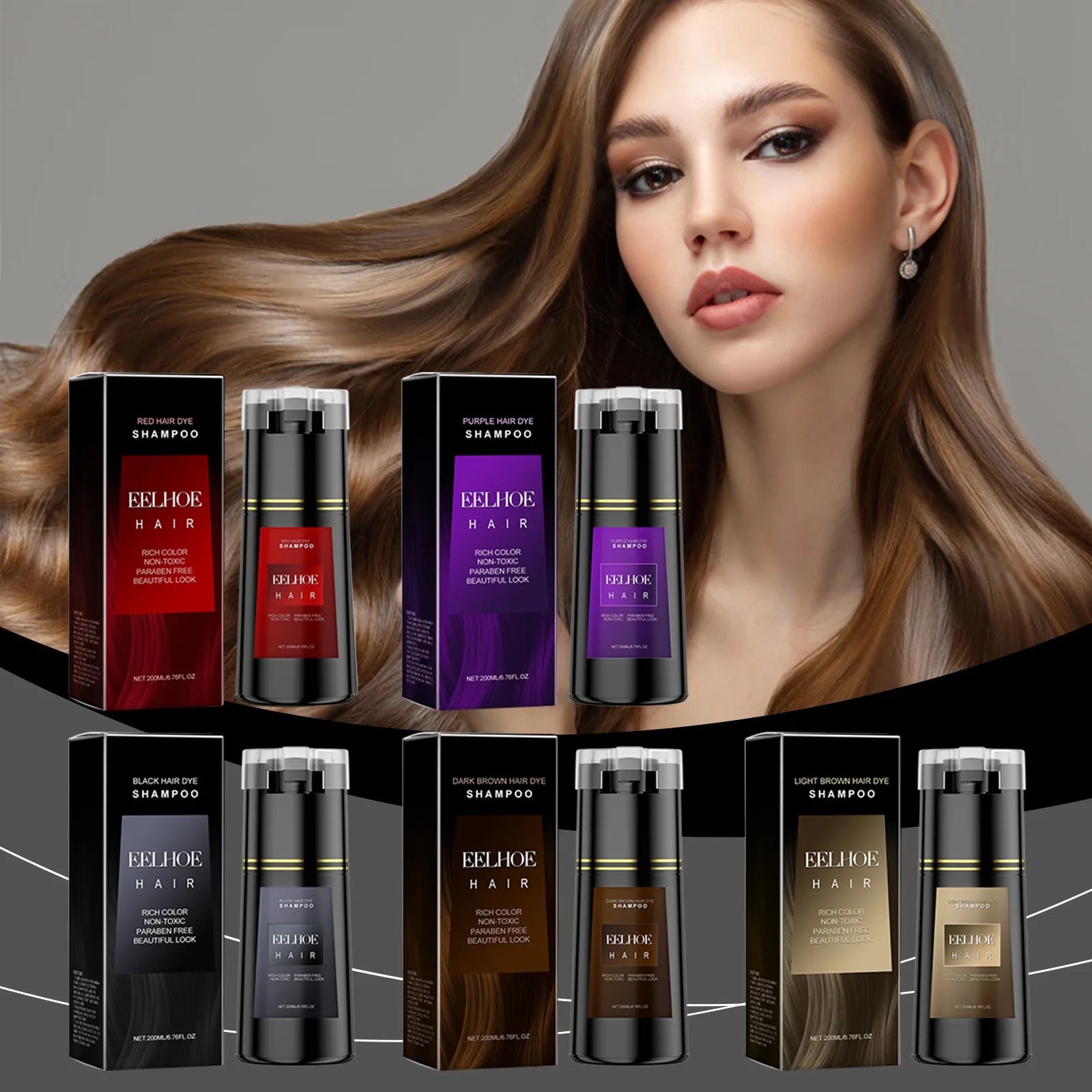 EELHOE shampooing de teinture capillaire instantanée femmes rapide facile.