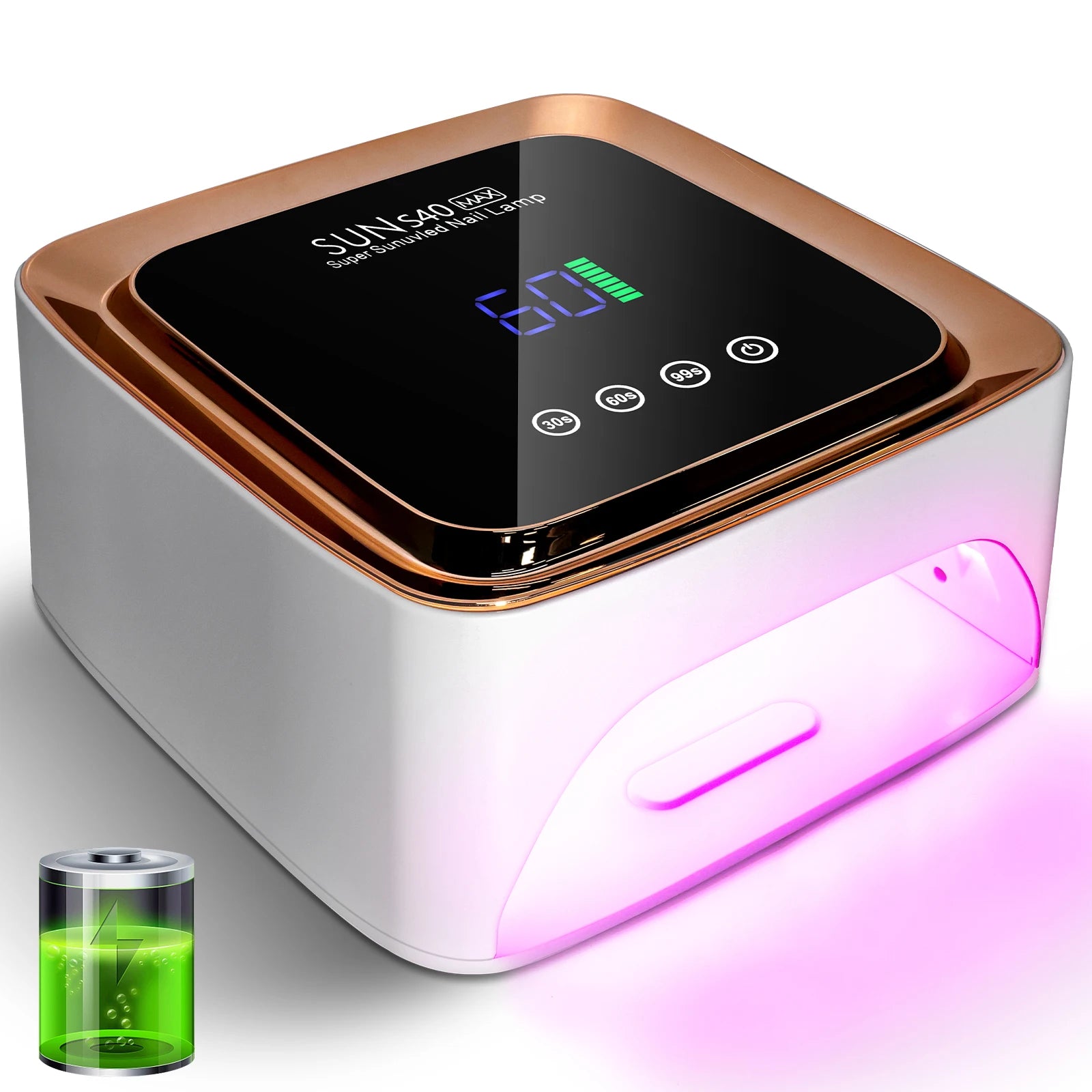 Lampe UV professionnelle, 57 LED, polymérisation des ongles, Rechargeable, effet rapide.