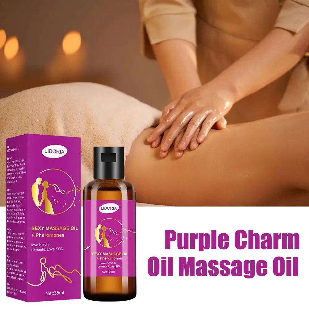 Huile de massage pour le corps, 35ml, plantes naturelles, essence de rose, massage romantiques et sensuel.