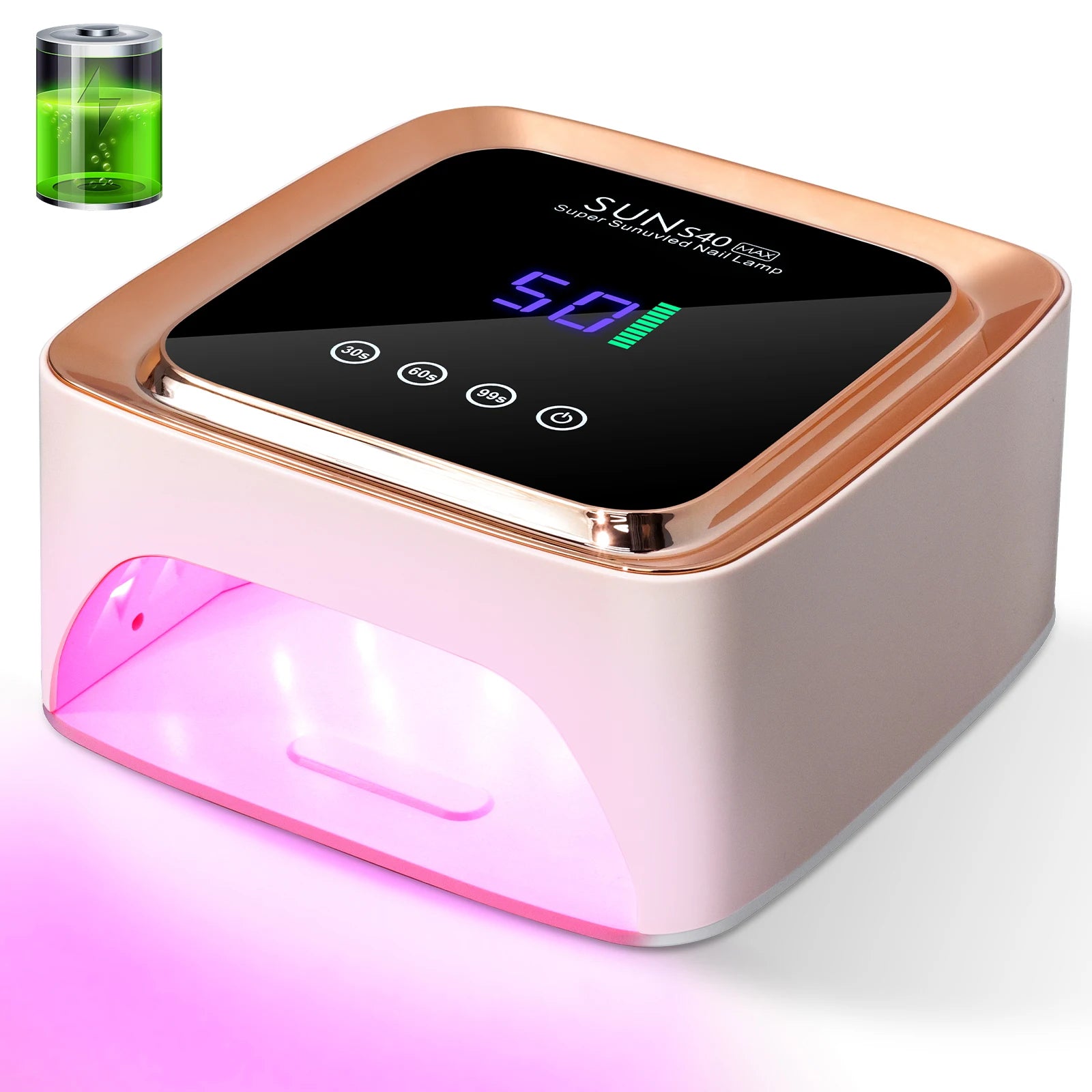 Lampe UV professionnelle, 57 LED, polymérisation des ongles, Rechargeable, effet rapide.